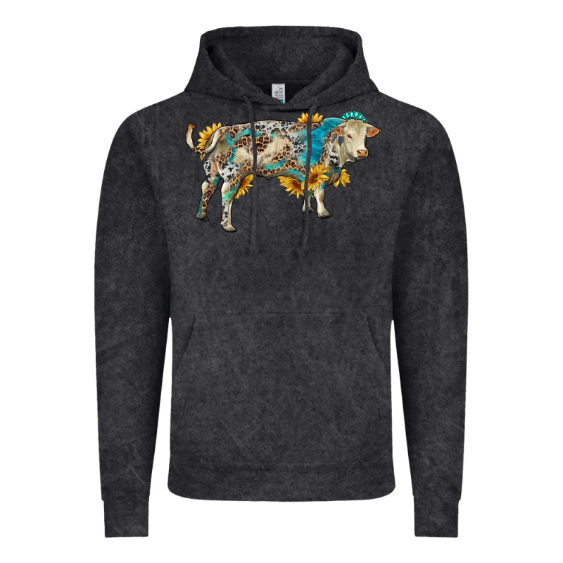 Charolais Bull With Sunflowers And Gemstone Western Patterns Vintage Hoodie by RanaPortraitStore | Teevron
