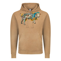 Vintage Camel charolais bull with sunflowers and gemstone western patterns Vintage Hoodie - RanaPortraitStore