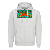 Dove Grey blessed turquoise gemstone cactus and sunflower licanse plate Zipper Hoodie - Artiststas