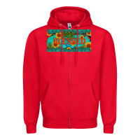 Red blessed turquoise gemstone cactus and sunflower licanse plate Zipper Hoodie - Artiststas