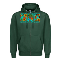 Sports Green blessed turquoise gemstone cactus and sunflower licanse plate Zipper Hoodie - Artiststas