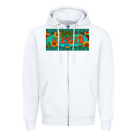 White blessed turquoise gemstone cactus and sunflower licanse plate Zipper Hoodie - Artiststas