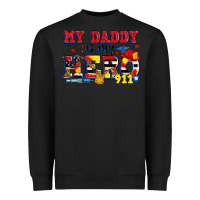 Black my daddy is my hero dispatcher Heavyweight Sweatshirt - Zillion Design Studio