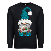 Black winter gnome with snow globe Premium Sweatshirt - NancyCooperArtShop