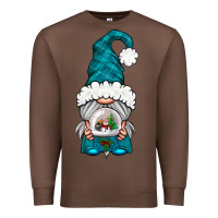 Chestnut winter gnome with snow globe Premium Sweatshirt - NancyCooperArtShop