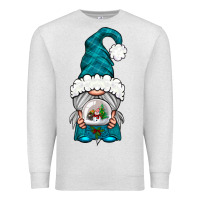 Oatmeal Heather winter gnome with snow globe Premium Sweatshirt - NancyCooperArtShop