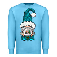 Ocean Blue winter gnome with snow globe Premium Sweatshirt - NancyCooperArtShop