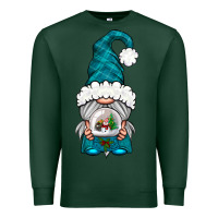 Sports Green winter gnome with snow globe Premium Sweatshirt - NancyCooperArtShop
