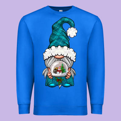 Winter Gnome With Snow Globe Premium Sweatshirt Designed By Nancycooperartshop
