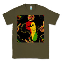 Army Green African Freedom Seamless Pattern Classic Tee - BundleAndBundleShop