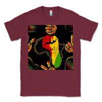 Burgundy African Freedom Seamless Pattern Classic Tee - BundleAndBundleShop
