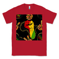 Red African Freedom Seamless Pattern Classic Tee - BundleAndBundleShop