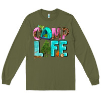 Army Green camp life Long Sleeve Tee - AdoDesignShop