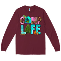 Burgundy camp life Long Sleeve Tee - AdoDesignShop