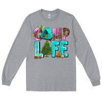 Heather Grey camp life Long Sleeve Tee - AdoDesignShop