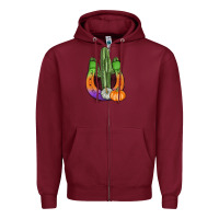 Burgundy horseshoe halloween cactus Zipper Hoodie - AdoDesignShop