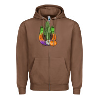 Chestnut horseshoe halloween cactus Zipper Hoodie - AdoDesignShop