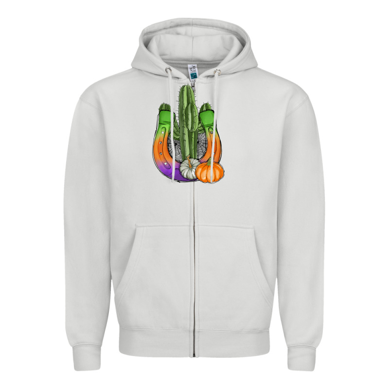 Horseshoe Halloween Cactus Zipper Hoodie by AdoDesignShop | Teevron