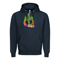 Navy horseshoe halloween cactus Zipper Hoodie - AdoDesignShop