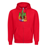 Red horseshoe halloween cactus Zipper Hoodie - AdoDesignShop