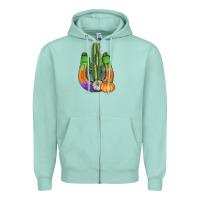 Seafoam horseshoe halloween cactus Zipper Hoodie - AdoDesignShop
