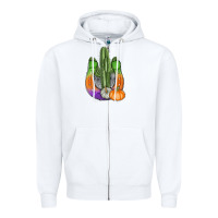 White horseshoe halloween cactus Zipper Hoodie - AdoDesignShop