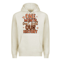 Oatmeal Heather one month can't hold our history Premium Hoodie - LillyAllenDesigns