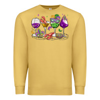 Antique Gold mardi gras wine glasses Premium Sweatshirt - MaliasSmallBusiness