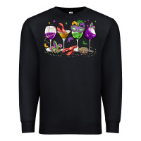 Black mardi gras wine glasses Premium Sweatshirt - MaliasSmallBusiness