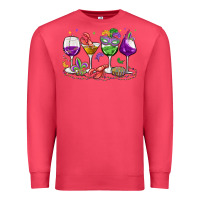 Cardinal mardi gras wine glasses Premium Sweatshirt - MaliasSmallBusiness
