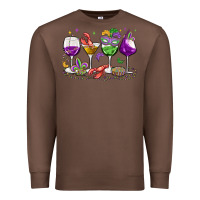 Chestnut mardi gras wine glasses Premium Sweatshirt - MaliasSmallBusiness