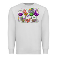 Dove Grey mardi gras wine glasses Premium Sweatshirt - MaliasSmallBusiness
