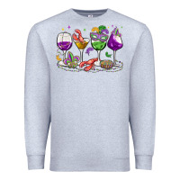 Heather Grey mardi gras wine glasses Premium Sweatshirt - MaliasSmallBusiness