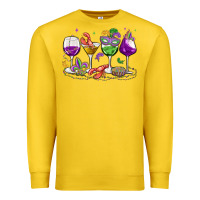 Lemon mardi gras wine glasses Premium Sweatshirt - MaliasSmallBusiness