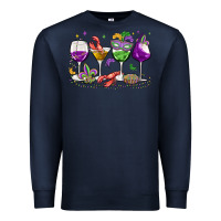 Navy mardi gras wine glasses Premium Sweatshirt - MaliasSmallBusiness