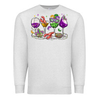 Oatmeal Heather mardi gras wine glasses Premium Sweatshirt - MaliasSmallBusiness