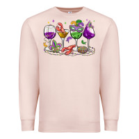 Pale Pink mardi gras wine glasses Premium Sweatshirt - MaliasSmallBusiness