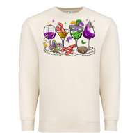 Sandshell mardi gras wine glasses Premium Sweatshirt - MaliasSmallBusiness