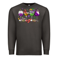 Smoke mardi gras wine glasses Premium Sweatshirt - MaliasSmallBusiness