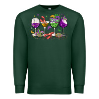 Sports Green mardi gras wine glasses Premium Sweatshirt - MaliasSmallBusiness