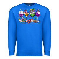 True Royal mardi gras wine glasses Premium Sweatshirt - MaliasSmallBusiness