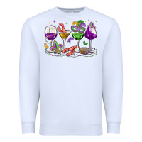 White mardi gras wine glasses Premium Sweatshirt - MaliasSmallBusiness