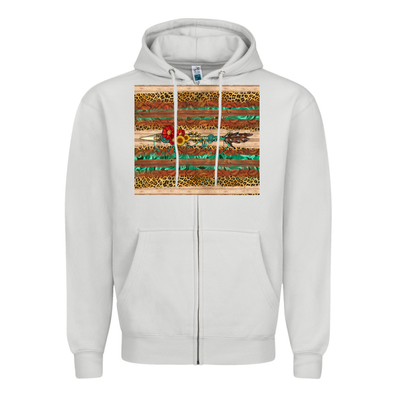 Arrow Wooden Sunflower Zipper Hoodie by Artiststas | Teevron