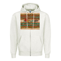 Oatmeal Heather arrow wooden sunflower Zipper Hoodie - Artiststas
