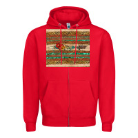 Red arrow wooden sunflower Zipper Hoodie - Artiststas
