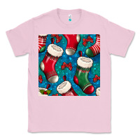 Bubblegum Pink christmas socks seamless pattern Classic Tee - BundleAndBundleShop