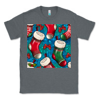 Charcoal Heather christmas socks seamless pattern Classic Tee - BundleAndBundleShop