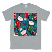 Heather Grey christmas socks seamless pattern Classic Tee - BundleAndBundleShop