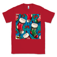 Red christmas socks seamless pattern Classic Tee - BundleAndBundleShop