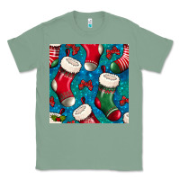Sage christmas socks seamless pattern Classic Tee - BundleAndBundleShop